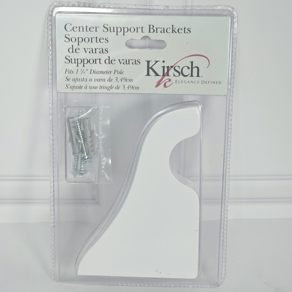 Kirsch Wooden Center Support Brackets White 5611EG.025 Fits 1 3/8 Inch Pole